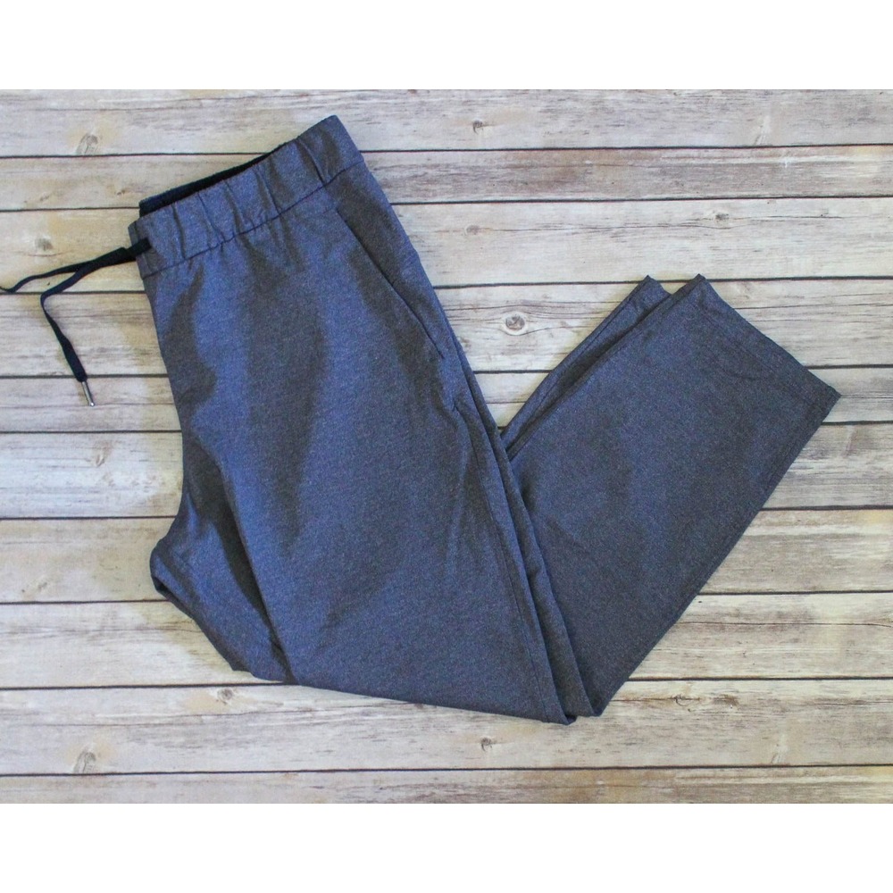 Lululemon Crop Pants Womens 12 Gray On the Fly 27" Elastic Waist Pockets w5bse